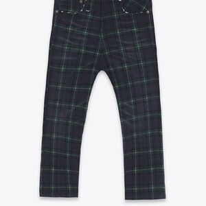 Plaid R13 Trousers in Navy and Green